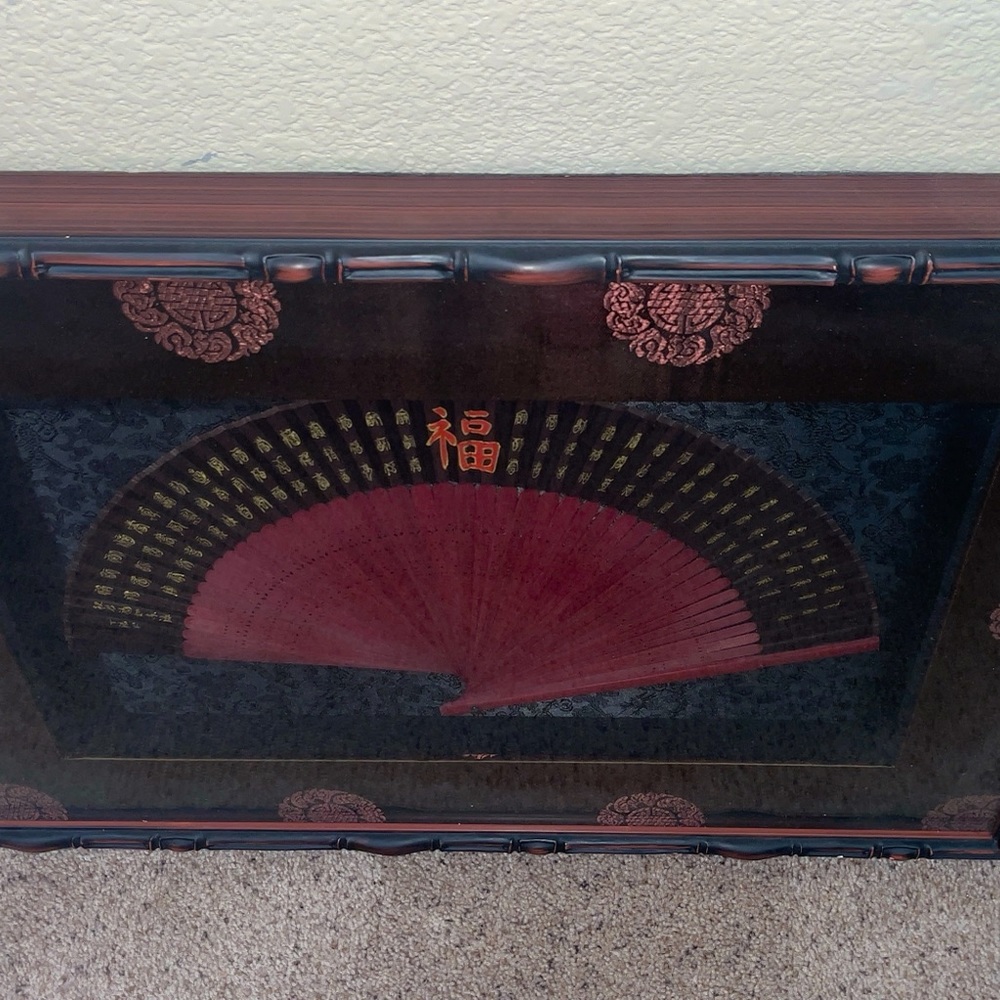 Vintage Asian hand fan decor